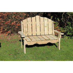 Alton Manor Wooden Bench Garden Seat - L70 x W150 x H100 cm - Fully Assembled