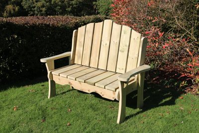 Alton Manor Wooden Bench Garden Seat - L70 x W150 x H100 cm - Fully Assembled - 4
