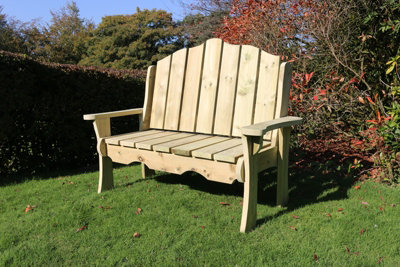 Alton Manor Wooden Bench Garden Seat - L70 x W150 x H100 cm - Partially Assembled - 5