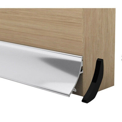 Aluminium 32mm Rain Deflector With Face Fixed Bottom Door Strip Stormguard