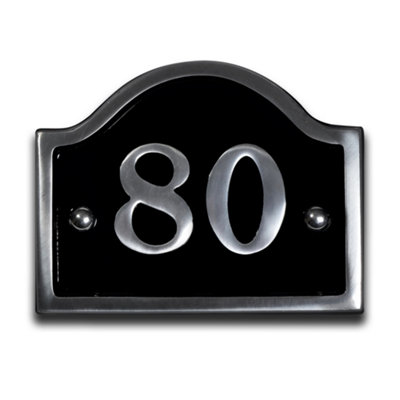 Aluminium Bridge House Number 80 Plaque 14 x 11.5cm
