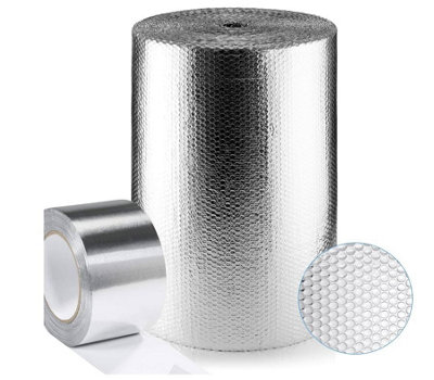 Aluminium Bubble Foil Insulation Roll 0.6m x 7.5m + Aluminium Foil Tape