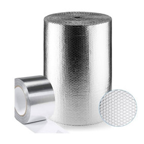 Aluminium Bubble Foil Insulation Roll 0.6m x 7.5m + Aluminium Foil Tape