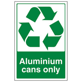 Aluminium Cans Only Recycling Sign - Adhesive Vinyl - 300x400mm (x3)
