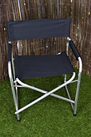 Aluminium & Canvas Directors Garden / Camping Chair - Black