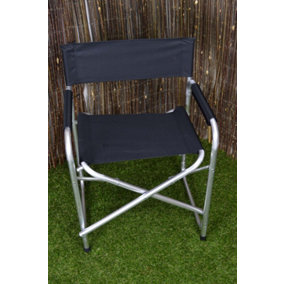 Aluminium & Canvas Directors Garden / Camping Chair - Black