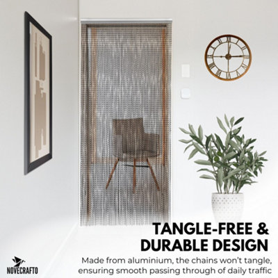Verrichchain Curtain Door Fly Screens 90 X 210cm Aluminium Insect