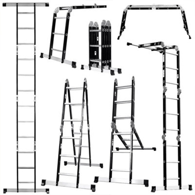 Aluminium Combination Step Ladder Foldable Multi-Purpose 3.5M 12 IN 1 ...