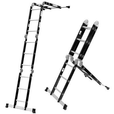 Aluminium Combination Step Ladder Foldable Multi-Purpose 3.5M 12 IN 1 ...