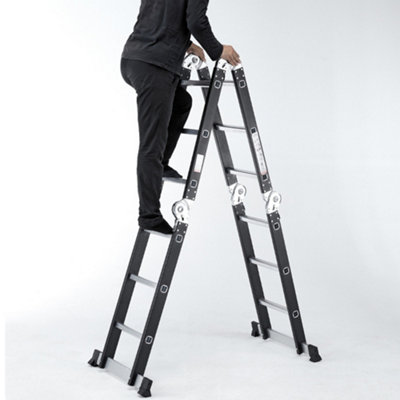 Aluminium Combination Step Ladder Foldable Multi-Purpose 3.5M 12 IN 1 ...