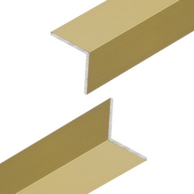Aluminium Corner Trim Angle Edge Trim - Gold Finish - (L) 1m x (W) 12mm x 12mm