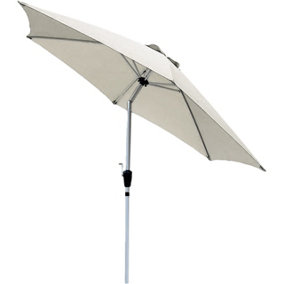 Aluminium Crank and Tilt Parasol - Outdoor Garden Umbrella with Vented Canvas & UV40+ Protection - H2.35 x 2.7m Diameter, Cream