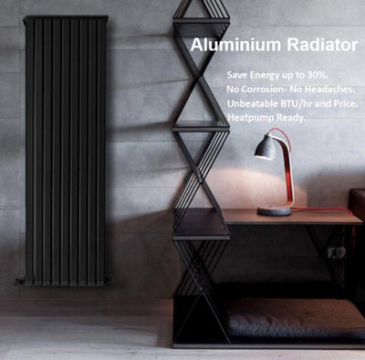 Aluminium Designer Vertical Radiator -Heat pump Compatible- Low ...