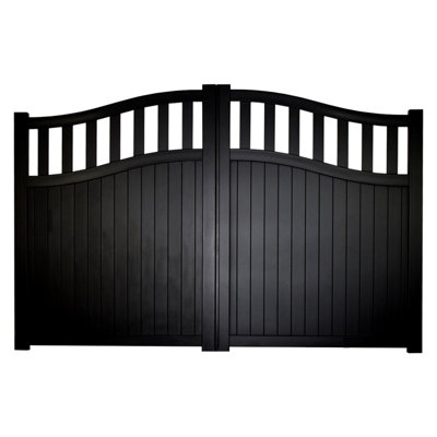 Aluminium Double Swing Driveway Gate 3000mmx1600mm Black