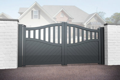 Aluminium Double Swing Gate 4000x2000mm Grey