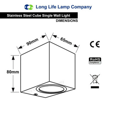 Aluminium Finely Finished Mini Cube Single Outdoor Wall Light Fixture ...