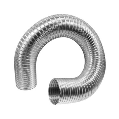 Aluminium Flexible Pipe Expandable Alloy Air Duct Tube Heat Resistant Hose (Length: 3 m / 10 ft, Diameter: 100 mm / 4 in)