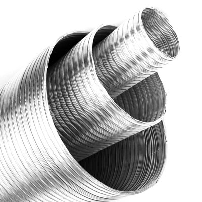 Aluminium Flexible Pipe Expandable Alloy Air Duct Tube Heat Resistant Hose (Length: 3 m / 10 ft, Diameter: 180 mm / 7.09 in)