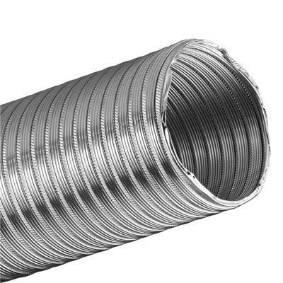 Aluminium Flexible Pipe Expandable Alloy Air Duct Tube Heat Resistant Hose (Length: 3 m / 10 ft, Diameter: 180 mm / 7.09 in)