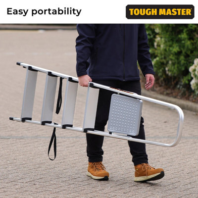 Aluminium Folding 5 Step Ladder Tread Ladders Anti-Slip StepsMax Load 150kg