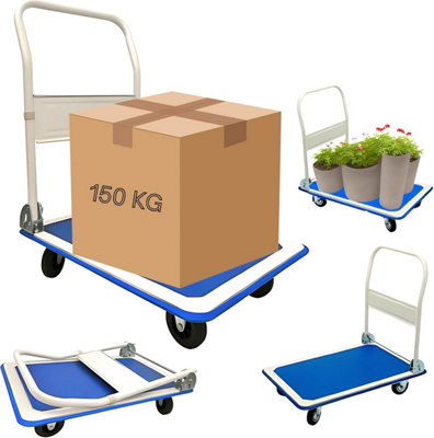 Aluminium Folding Sack Trolley - 150KG Hand Truck Barrow with Extendable Handle & Wheels for Garden & Pallet Transport - Foldable