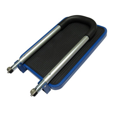 Aluminium Folding Step With Handrail Blue (Single Caravan Motorhome Platform Support)