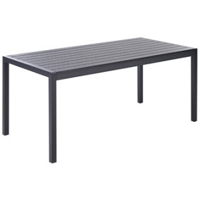 Aluminium Garden Table 180 x 90 cm Black VERNIO