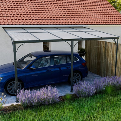 aluminium-lean-to-pergola-carport-with-tinted-polycarbonate-roof-grey