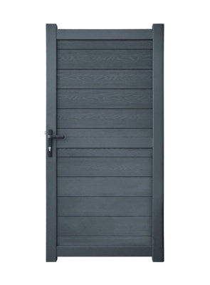 Aluminium Pedestrian Garden Gate with Composite Infills 1100x1800mm Grey