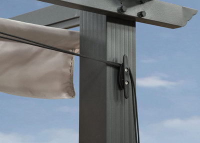 Aluminium Pergola 3m x 4m Garden Shade - Grey - 5
