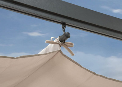 Aluminium Pergola 3m x 4m Garden Shade - Grey - 7