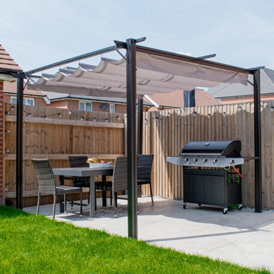 Aluminium Pergola - BPS Garden Canopy/Pergola 3x3m - Full Aluminium,