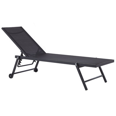 Aluminium Reclining Sun Lounger Black PORTOFINO
