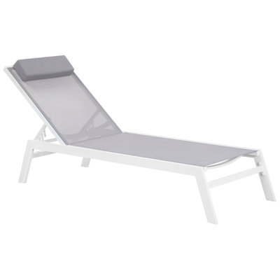 Aluminium Reclining Sun Lounger Grey CATANIA II