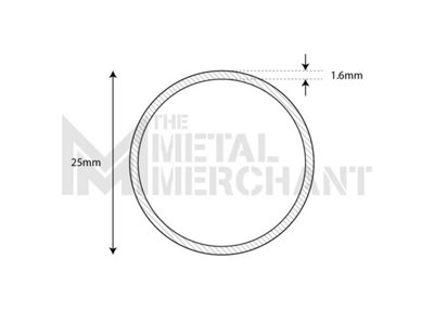 ALUMINIUM ROUND TUBE/PIPE 50MM (D) X 1.6MM (W) X 2000MM (L)