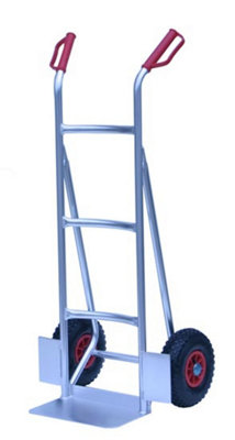 Aluminium Sack Truck - 120kg Capacity, Pneumatic Wheels, High Back & Sturdy Toe Plate