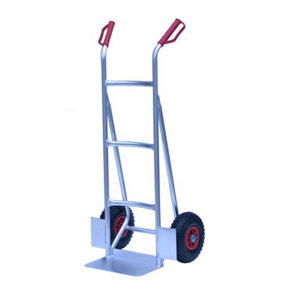 Aluminium Sack Truck - 120kg Capacity, Pneumatic Wheels, High Back & Sturdy Toe Plate