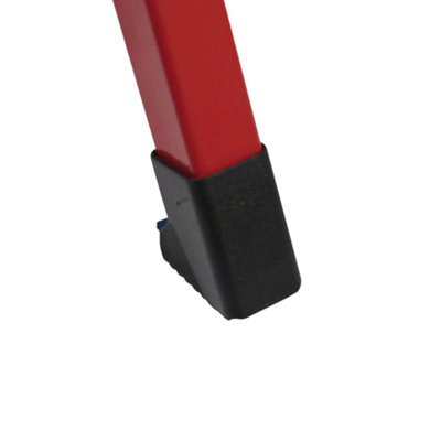 Aluminium Single Folding Step Stool Red (Caravan Non Slip Platform Foldable Collapsible)