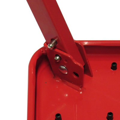 Aluminium Single Folding Step Stool Red (Caravan Non Slip Platform Foldable Collapsible)
