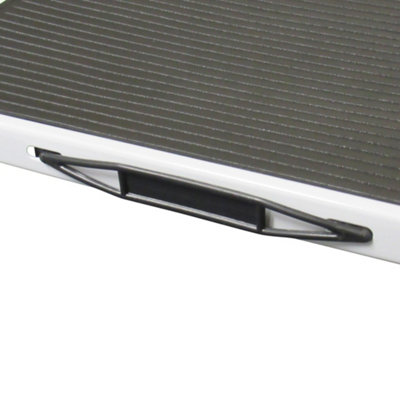 Aluminium Single Folding Step Stool White (Caravan Non Slip Platform Foldable Collapsible)