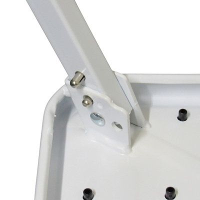 Aluminium Single Folding Step Stool White (Caravan Non Slip Platform Foldable Collapsible)