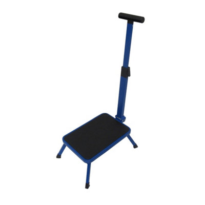 Aluminium Single Folding Step with Support Handle (Caravan Motorhome Collapsible Foldable Platform)