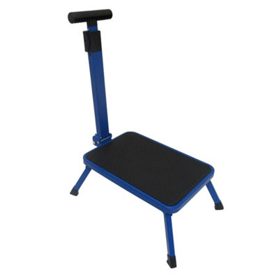 Aluminium Single Folding Step with Support Handle (Caravan Motorhome Collapsible Foldable Platform)