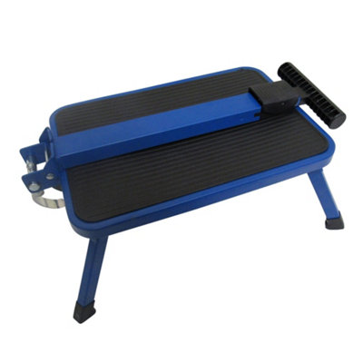 Aluminium Single Folding Step with Support Handle (Caravan Motorhome Collapsible Foldable Platform)