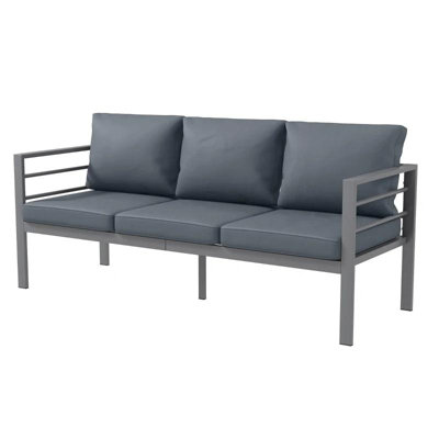 Aluminium Three Seater Garden Bench with Cushions