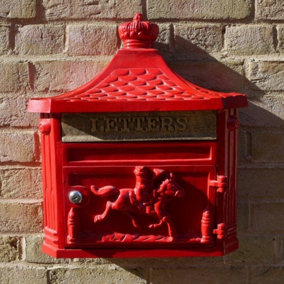 Aluminium Wall Post Box in Red