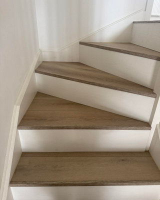 Aluminium Wood Effect F Shape Stair Nosing for 8mm Laminate Flooring ...