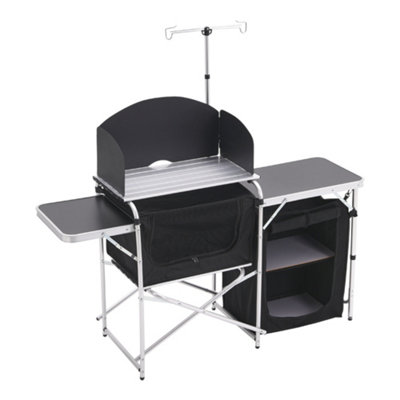 Aluminum Camping Table with Storage Portable Kitchen Table