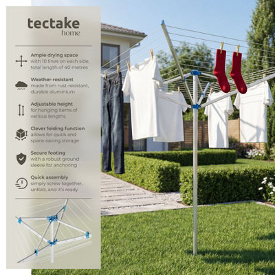 Aluminum clothes drying rack - grey