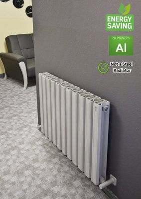 Aluminum Designer Horizontal Radiator Compatible with Heat pump. Model ...
